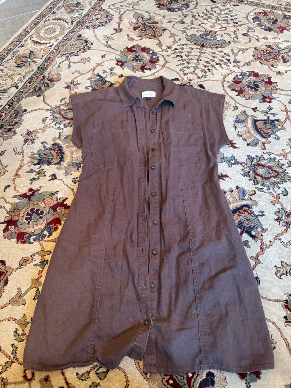 Universal Thread Brown Button-Front Mini Shirt Dress